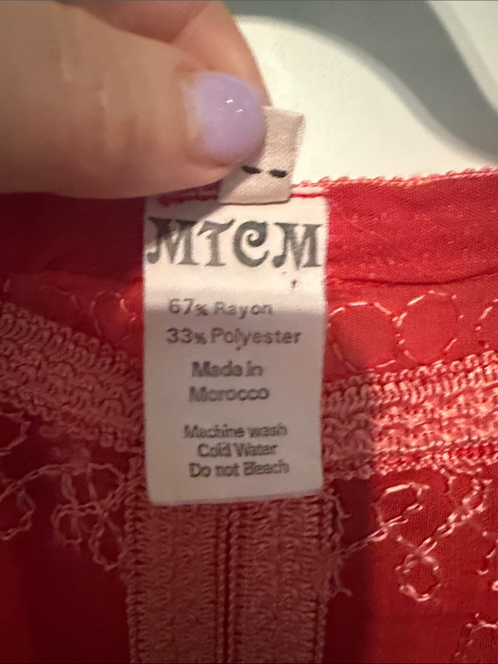MT Red Embroidered Bohemian Peasant Cottagecore Blouse Size M - Picture 3 of 9